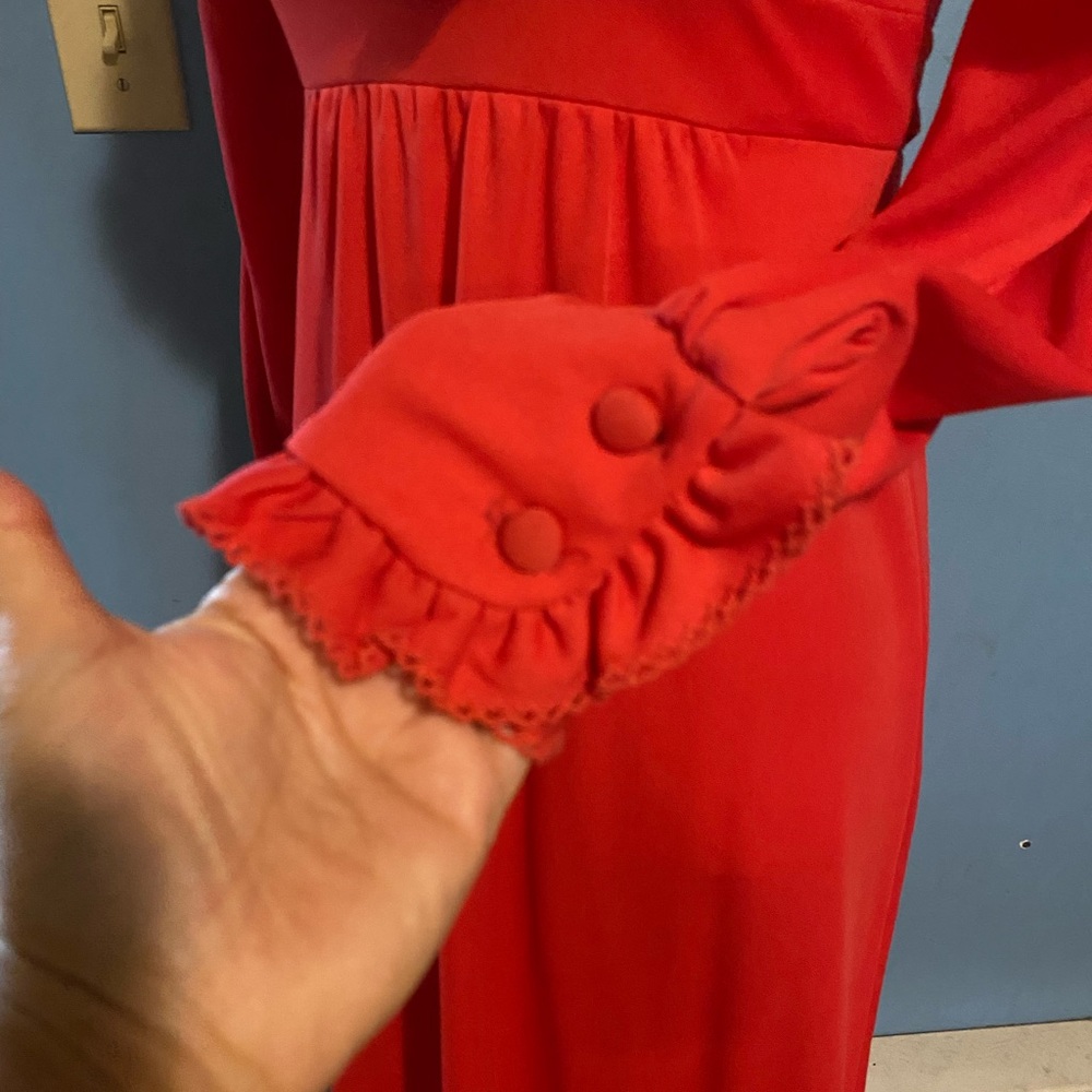 Vintage, Dead Stock, Red, Colonial Style, Dress - Picture 5 of 8